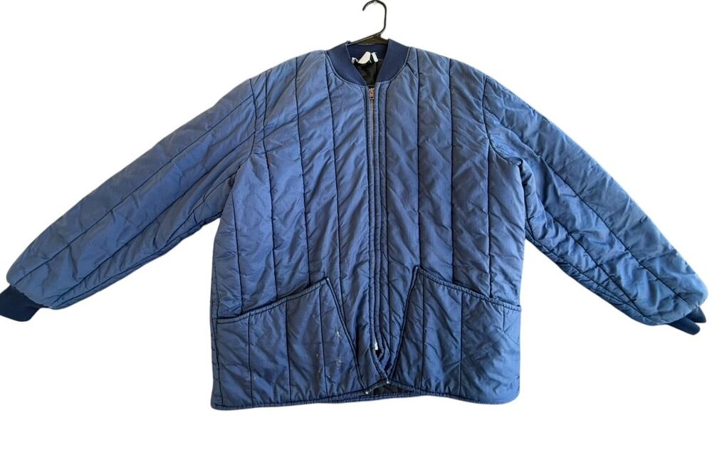 Vintage SamCo Freezerwear Quilted Insulated
Work Jacket Mens 2
XL Blue Full Zip